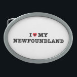 Corazón de mi hebilla del cinturón de Newfoundland<br><div class="desc">newfoundland,  landseer,  work,  newfie,  newf,  mastiff,  dog,  cachorro,  mascota,  amante,  amor,  corazón,  my,  mamá,  papá,  propietario,  raza,  bebe pelado,  animal</div>