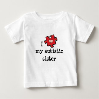 Corazón de mi hermana autista autismo camiseta beb