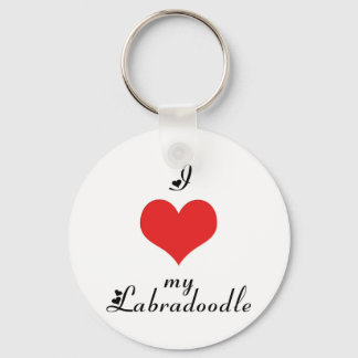 Corazón de mi llavero de labradoodle