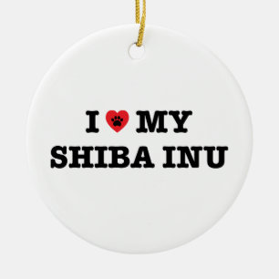 Corazón de mi ornamento Shiba Inu
