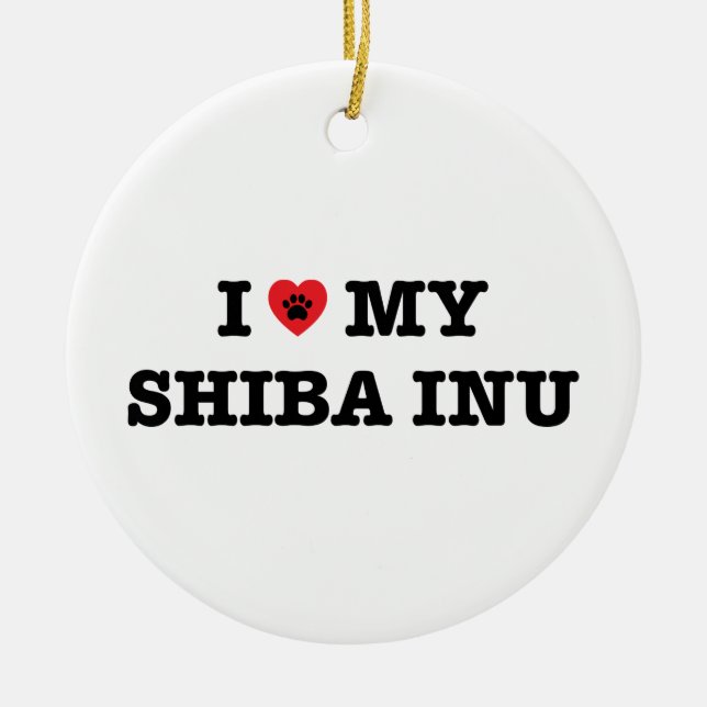 Corazón de mi ornamento Shiba Inu (Frente)