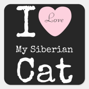 Corazón de mi Pegatina gato siberiano