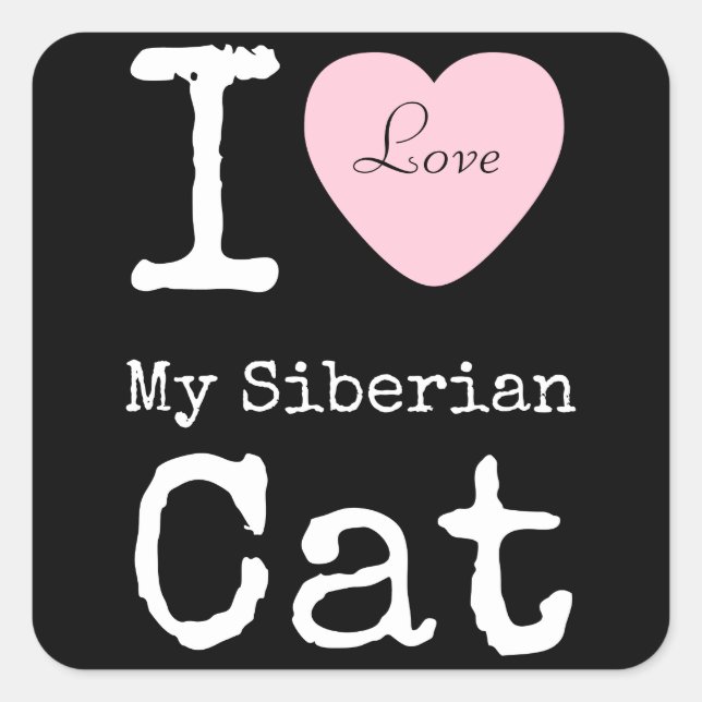 Corazón de mi Pegatina gato siberiano (Anverso)