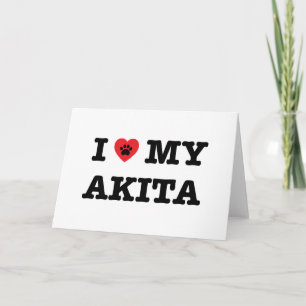 Corazón de mi tarjeta de felicitación Akita