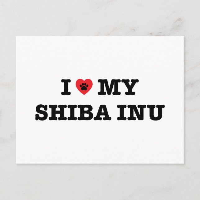 Corazón de mi tarjeta postal Shiba Inu (Anverso)