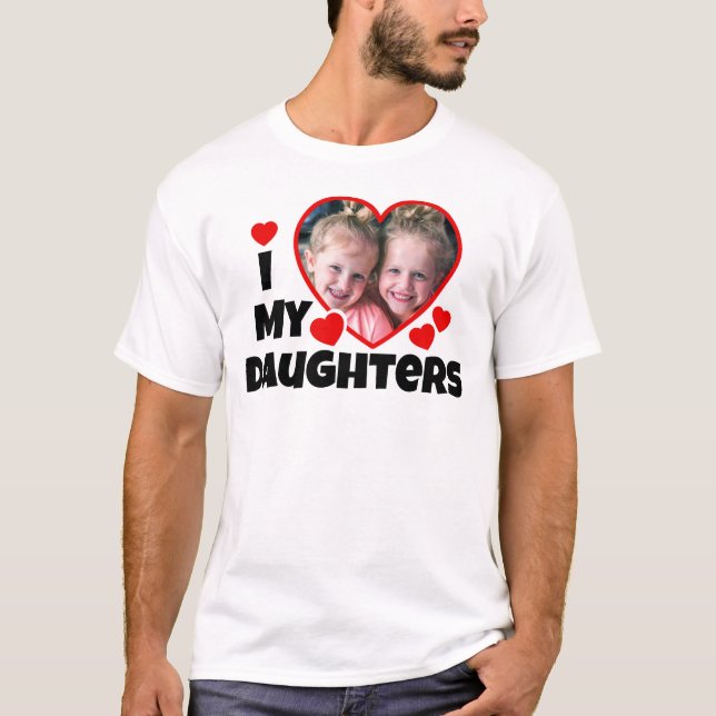 Corazón de mis hijas camiseta fotográfica personal (Anverso)