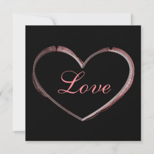 Corazón de moda gris caligrafía amor boda