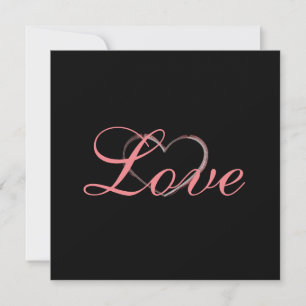Corazón de moda gris caligrafía amor boda