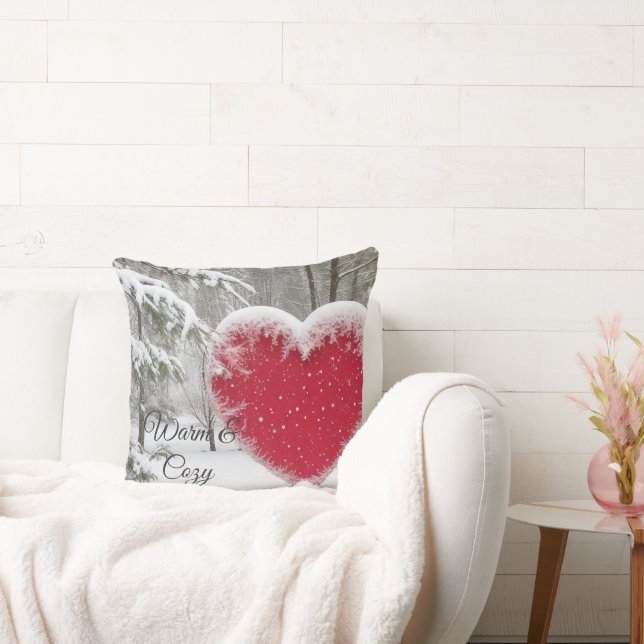 Corazón de nieve - Cojín decorativo romántico (Sofá)