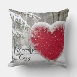 Corazón de nieve - Cojín decorativo romántico