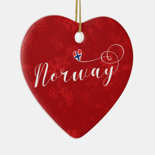 Corazón de Noruega, adorno de árbol de Navidad, no