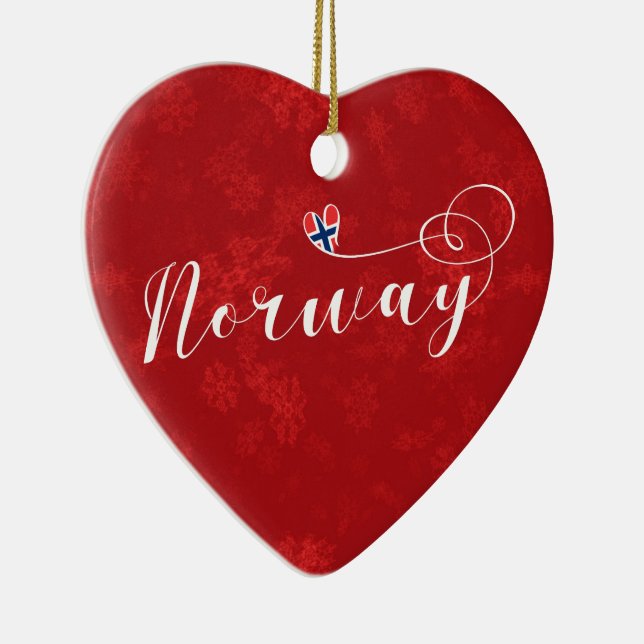 Corazón de Noruega, adorno de árbol de Navidad, no (Derecha)