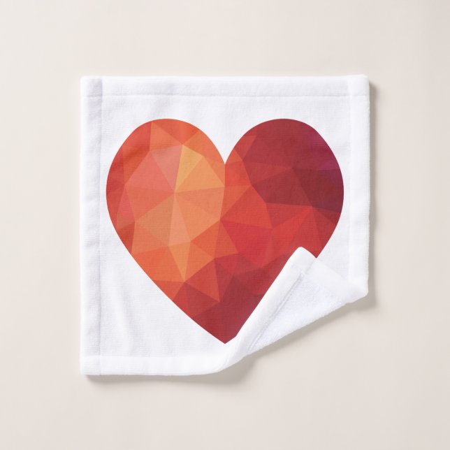 Corazón de origami rojo (Toallita)