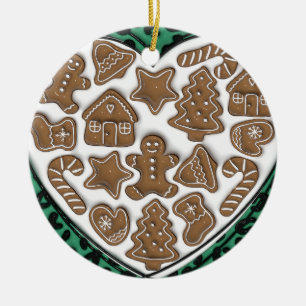 "Corazón de ornamento de pan de jengibre"
