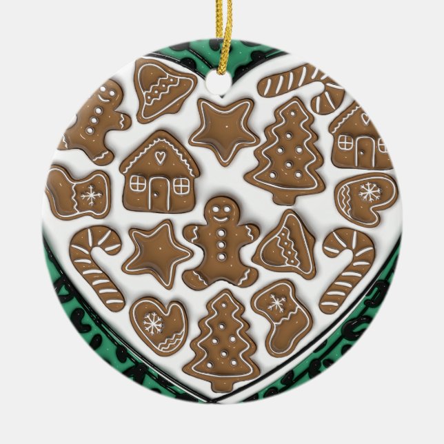 "Corazón de ornamento de pan de jengibre" (Frente)