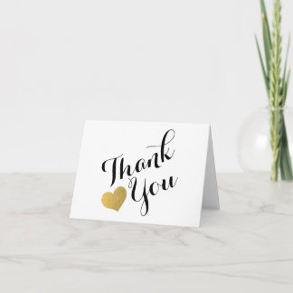 Corazón de Oro Tipografía Elegante Agradecimiento