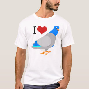 Corazón de palomas con camiseta de paloma