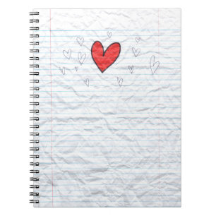 Corazón de papel del cuaderno