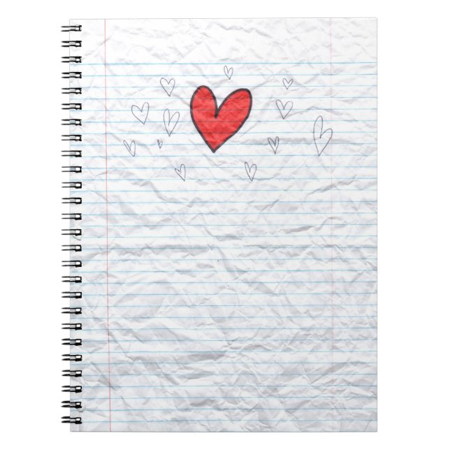 Corazón de papel del cuaderno (Frente)