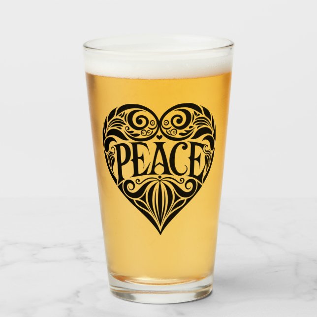 CORAZÓN DE PAZ EN BLANCO Y NEGRO (Anverso (lleno))