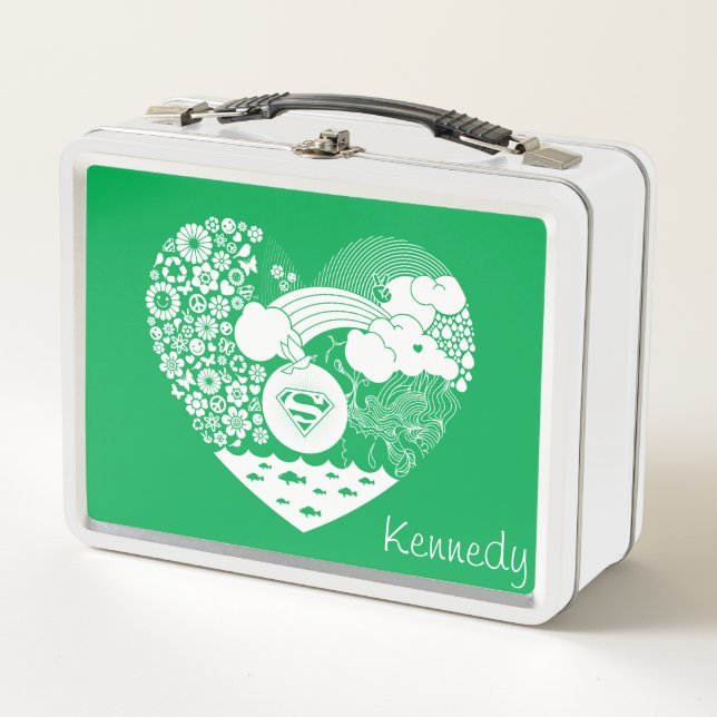 Corazón de paz floral de superchica (Anverso)