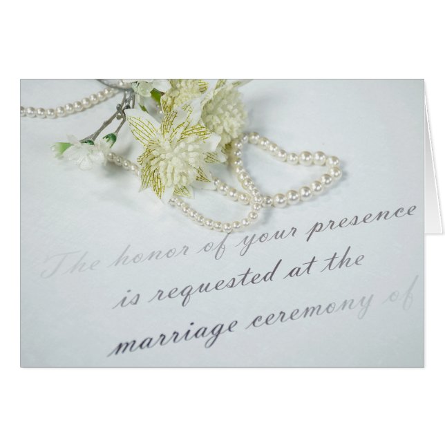 Corazón De Perla Y Flores De Boda (Anverso (Horizontal))