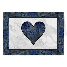 Corazón de piedra azul con poema
