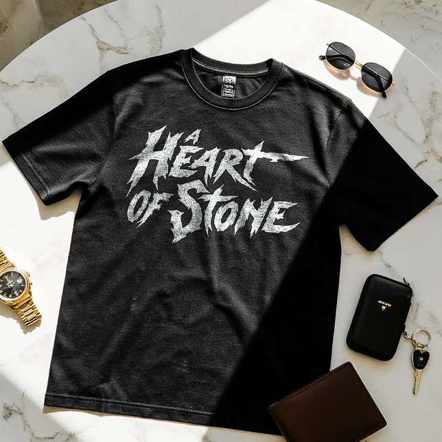 Corazón de piedra - Camiseta de diseño motivaciona (Subido por el creador)