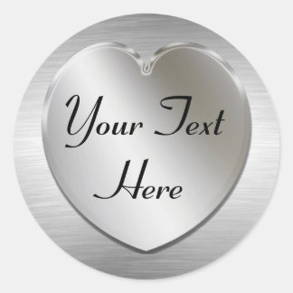 Corazón De Plata Para Personalizar A Los Pegatinas