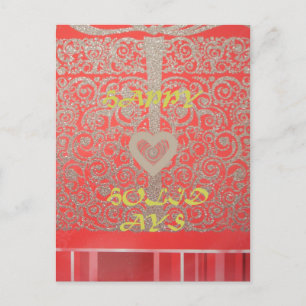 Corazón de Purpurina Rojo y Dorado: Feliz Navidad