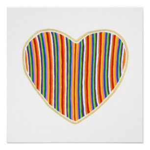 Corazón de rayas Poster perfecto