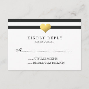Corazón de Relieve metalizado dorado + Rayas RSVP