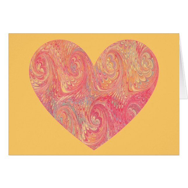 Corazón de remolino rosado enmarañado (Anverso (Horizontal))