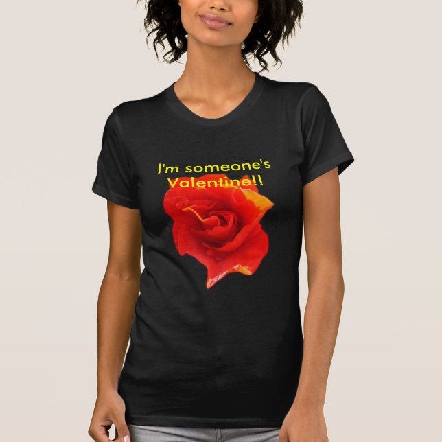 Corazón de rosa roja de San Valentín - camiseta pe (Anverso)