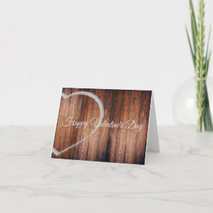 Corazón de San Valentín de Madera Rústica y Calco