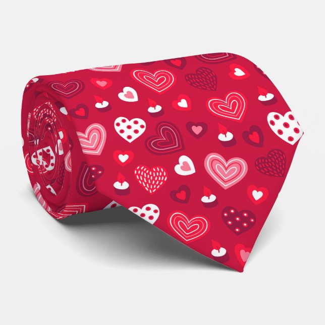 Corazón de San Valentín patrón 2 corbata de cuello (Enrollado)