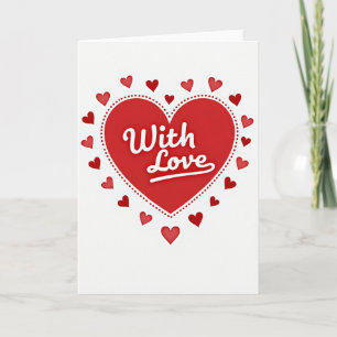 Corazón de terciopelo con tarjeta de amor