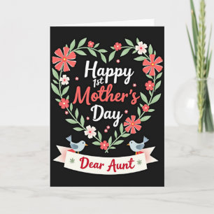 Corazón de terciopelo Tarjeta del día de la madre 