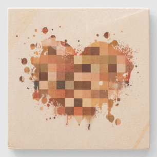 Corazón de un mundo posavasos de piedra