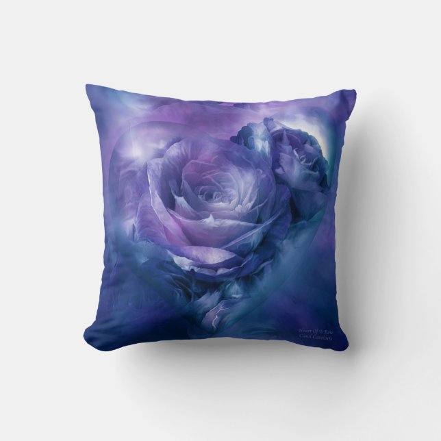 Corazón de una almohada azul del diseñador del (Anverso)