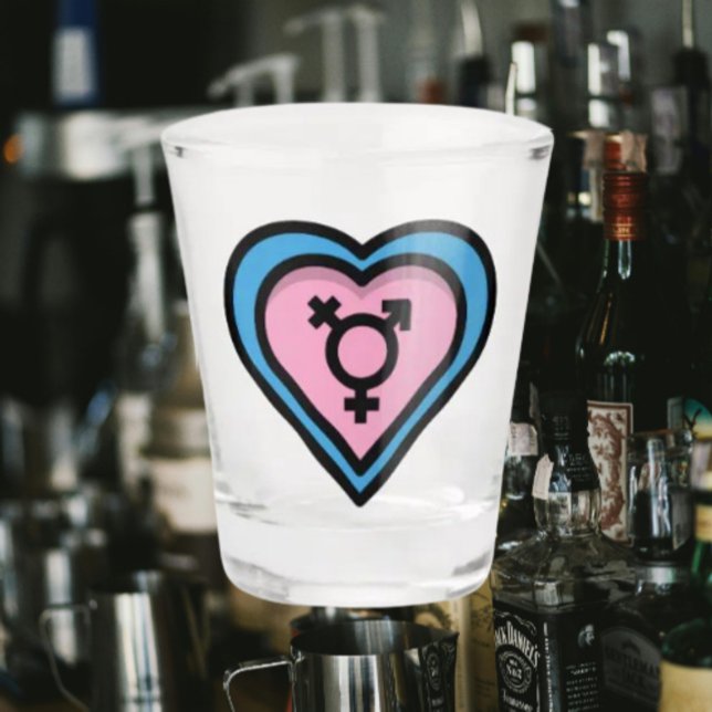 Corazón de vaso de chupito de Orgullo Trans (Subido por el creador)