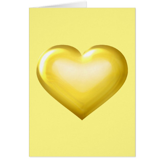 Corazón de vidrio dorado - interior en blanco (Frente)