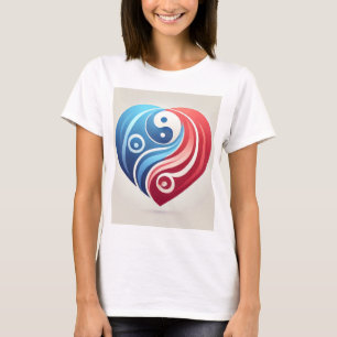 Corazón de Yin Yang - Armonía en la camiseta gráfi