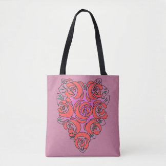 Corazón del bolso de los rosas