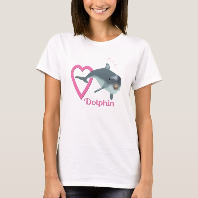Corazón del delfín y camiseta del amor (Anverso)