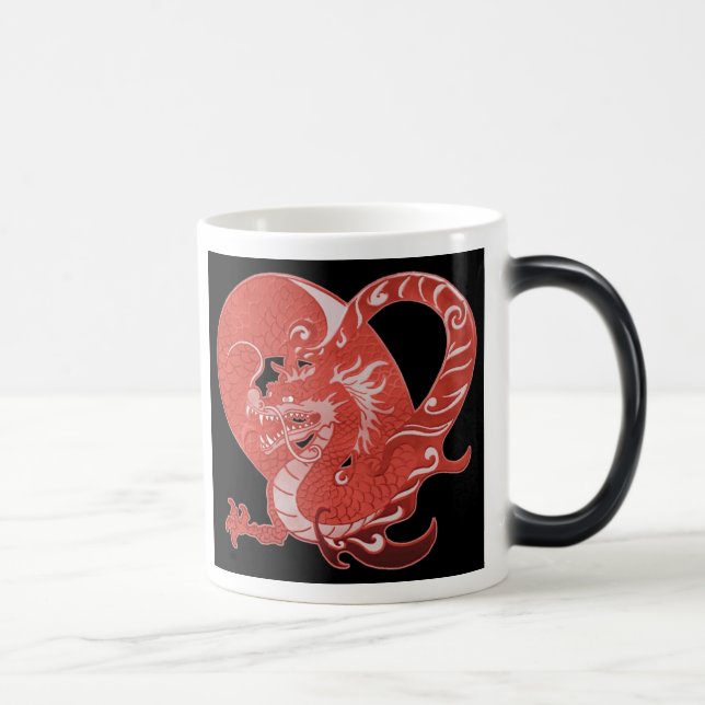 Corazón del dragón Morphing la taza de cerámica (Derecha)