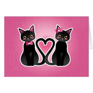 Corazón del gatito - ver-tarjeta del carbón de