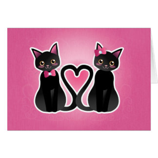 Corazón del gatito - ver-tarjeta del carbón de
