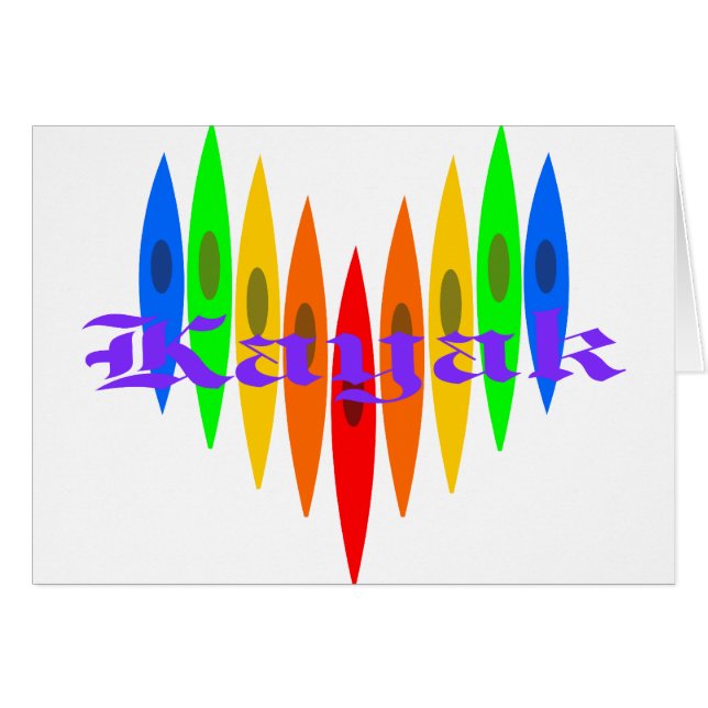 Corazón del kajak del arco iris (Anverso (Horizontal))