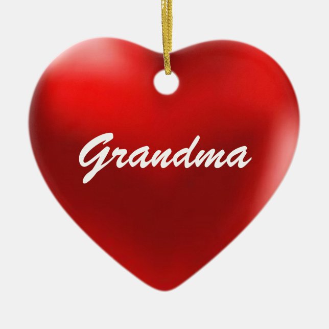 Corazón del ornamento de la abuela (Frente)